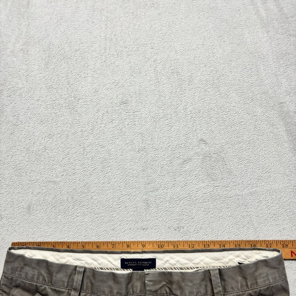 Banana Republic Gavin Straight Fit Chino Pants Mens 34x30 Stone Gray 100% Cotton